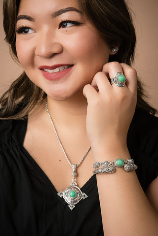 UR Word, Is Peace Ring™ in Mint Chrysoprase & Bali Crush™ Mystic Topaz