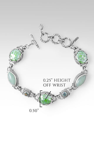 I'm Feeling Blessed Bracelet™ in Seafoam Mother of Pearl Mosaic, Burmese Jade & Bali Crush™ Mystic Topaz 6.75 - 7.5