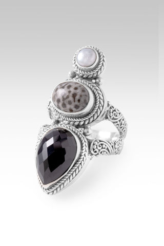 Power That's Greater Ring™ in Black Spinel, Black Coral & Freshwater Pearl 5