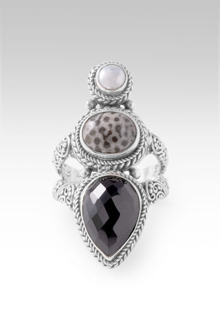 Power That's Greater Ring™ in Black Spinel, Black Coral & Freshwater Pearl 5