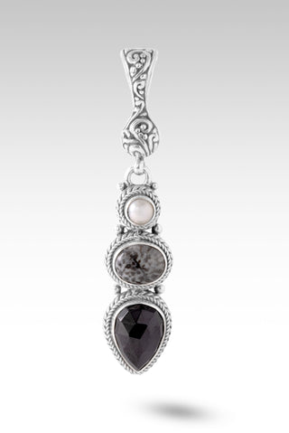 Power That's Greater Pendant™ in Black Spinel, Black Coral & Freshwater Pearl