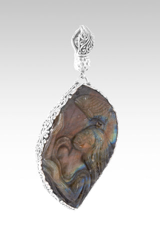 Parted Water Pendant™ in Golden Sheen Labradorite & Black Stone