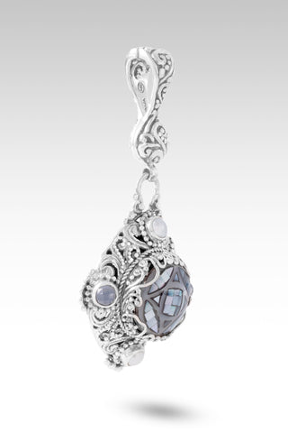 Love Restores Broken Pendant™ in Mother of Pearl & Abalone Mosiac Diamond, Freshwater Pearl & Serenity Blue Chalcedony
