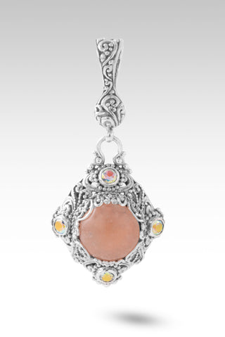 Love Restores Broken Pendant™ in Peach Jadeite & Mercury Mist™ Mystic Topaz