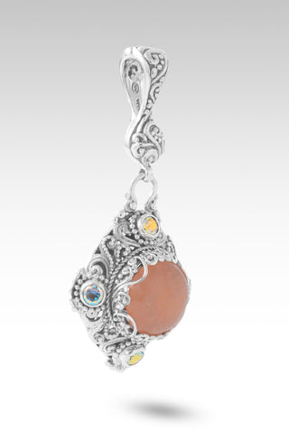 Love Restores Broken Pendant™ in Peach Jadeite & Mercury Mist™ Mystic Topaz