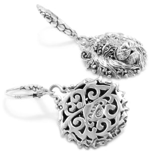 Sterling Silver "Be Courageous" Lion French Wire Earrings