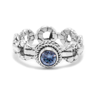 Sterling Silver Watermark Celestial Blue™ Mystic Moissanite Ring™