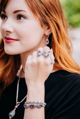 A New Kind of Freedom Bracelet™ in Amethyst & Evening Shadows™ Mystic Quartz - Multi Stone - only found at SARDA™