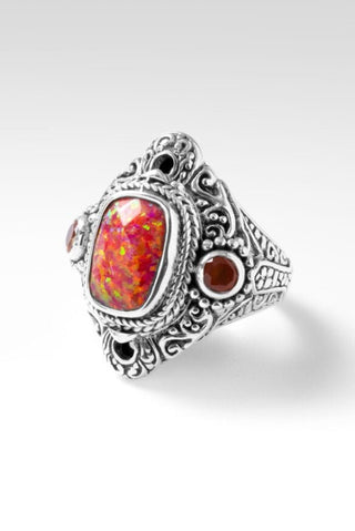 Act With Love Ring™ in Alizarin Crimson Simulated Opal, Statement - Dinner - SARDA™