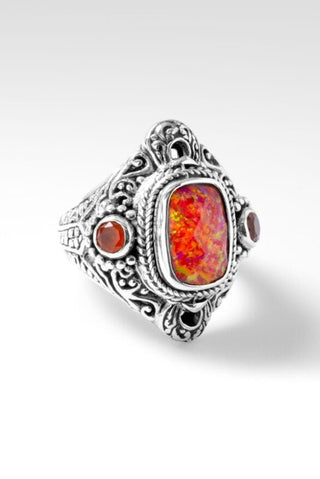 Act With Love Ring™ in Alizarin Crimson Simulated Opal, Statement - Dinner - SARDA™
