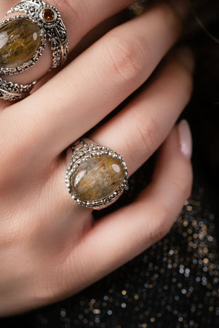 All Creation Sings Ring™ in Cacoxenite - Dinner - only found at SARDA™