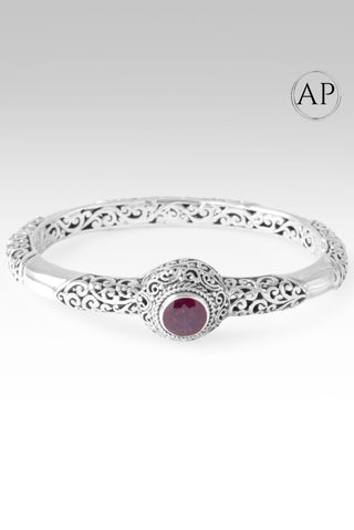 Almost Perfect Share His Love Bangle Bracelet™ in Red Ruby - Bangle - only found at SARDA™