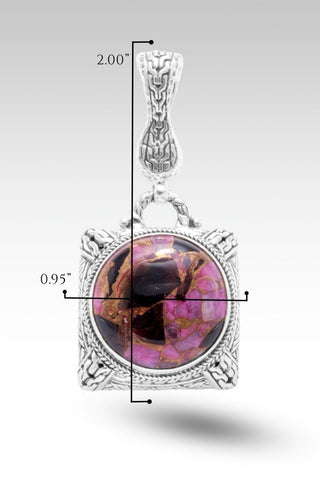 Among the Reeds Pendant™ in Pink Calcite, Obsidian & Bronze - Magnetic Enhancer Bail - SARDA™