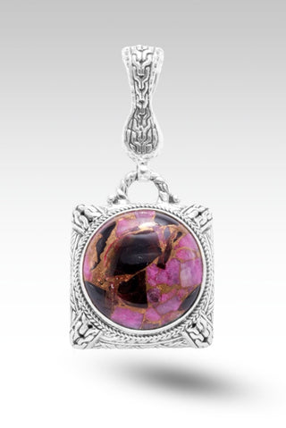 Among the Reeds Pendant™ in Pink Calcite, Obsidian & Bronze - Magnetic Enhancer Bail - SARDA™