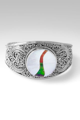 Be the Light Cuff™ In White Mother Of Pearl With Ammolite Inlay Doublet - Cuff - SARDA™