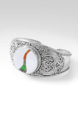 Be the Light Cuff™ In White Mother Of Pearl With Ammolite Inlay Doublet - Cuff - SARDA™