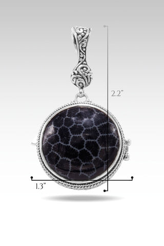 Be the Light Locket Pendant™ In Black Indonesian Coral - Magnetic Enhancer Bail - SARDA™