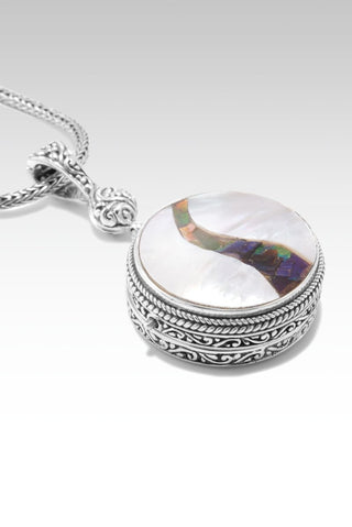 Be the Light Locket Pendant™ In White Mother of Pearl with Ammolite Inlay Doublet - Magnetic Enhancer Bail - only found at SARDA™