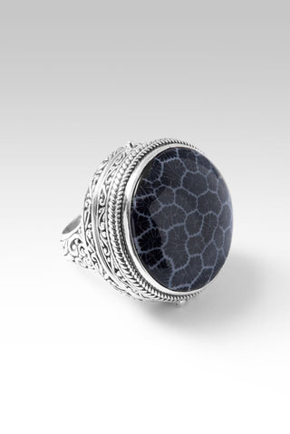 Be the Light Locket Ring™ In Black Indonesian Coral - Statement - SARDA™