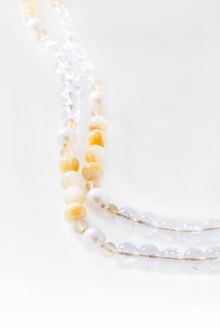 Beaded Golden South Sea Shell Necklace™ in Watermark - Beaded Necklace - SARDA™
