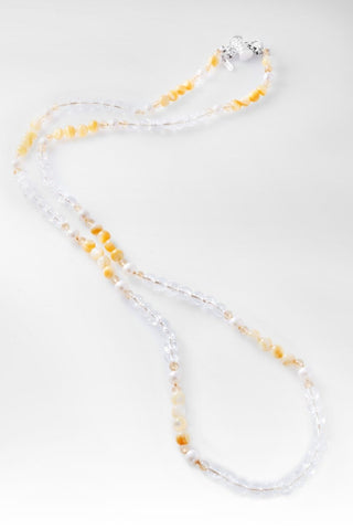 Beaded Golden South Sea Shell Necklace™ in Watermark - Beaded Necklace - SARDA™