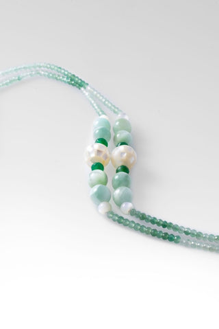 Beaded Ombre Green Onyx Necklace™ in Watermark - Beaded Necklace - SARDA™