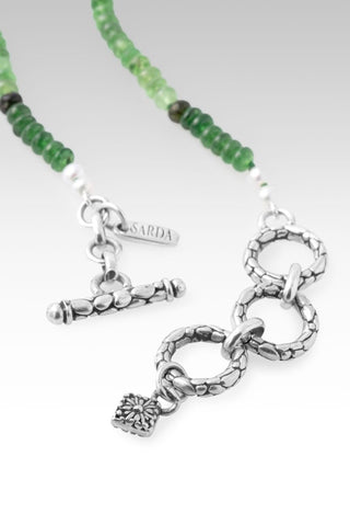 Beaded Ombre Tsavorite Garnet & Freshwater Pearl Necklace™ in Watermark - Beaded Necklace - only found at SARDA™