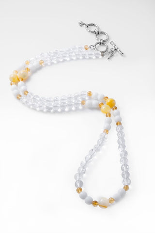 Beaded White Crackle Necklace™ in Watermark - Beaded Necklace - SARDA™