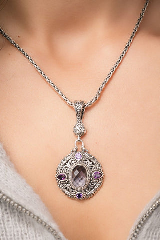 Belong To Most High Pendant™ in Rose De France Amethyst, Amethyst & Talkative™ Mystic Topaz - Multi Stone - only found at SARDA™