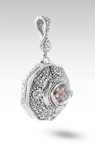 Beloved Is Who UR Pendant™ in Black Mother Of Pearl Mosaic, J P Topaz™ Mystic Topaz & Bali Crush™ Mystic Topaz - Locket - only found at SARDA™