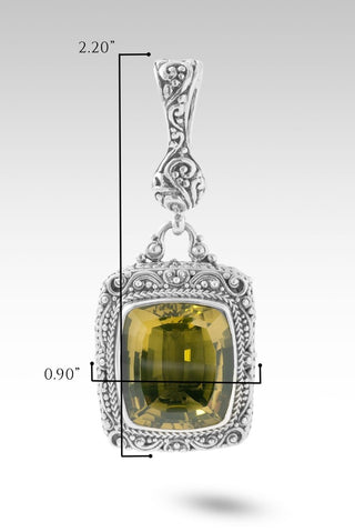 Bitter Into Sweet Pendant™ in Olive Quartz - Single Stone - only found at SARDA™