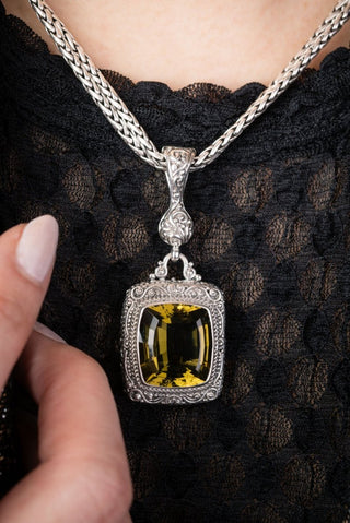 Bitter Into Sweet Pendant™ in Olive Quartz - Single Stone - only found at SARDA™