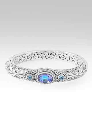 Blessings Blossom Bangle Bracelet™ in Roman Knights™ Mystic Quartz & Swiss Blue Topaz - Bangle - only found at SARDA™