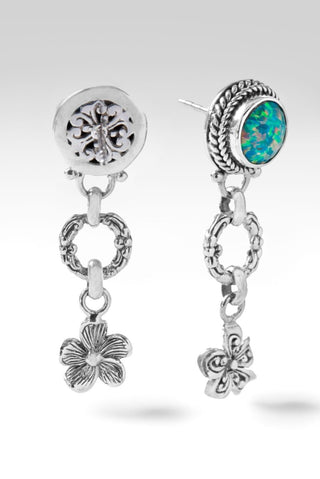 Bloom Bright Earrings™ in Sea Green Simulated Opal - Stud Dangle - SARDA™