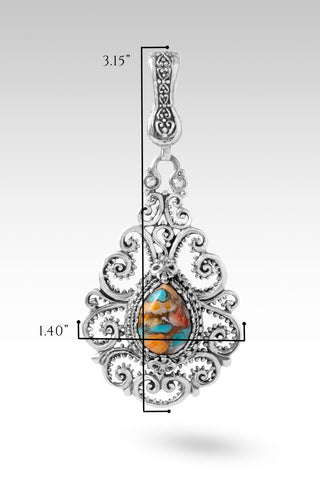 Bring About Peace Pendant™ in Kingman Turquoise, Spiny Oyster & Bronze - Single Stone - only found at SARDA™