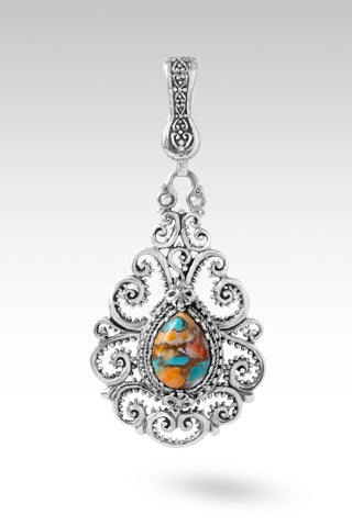 Bring About Peace Pendant™ in Kingman Turquoise, Spiny Oyster & Bronze - Single Stone - only found at SARDA™