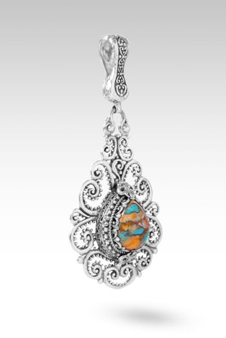 Bring About Peace Pendant™ in Kingman Turquoise, Spiny Oyster & Bronze - Single Stone - only found at SARDA™