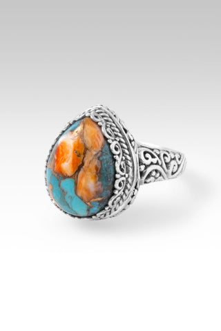 Bring About Peace Ring™ in Kingman Turquoise, Spiny Oyster & Bronze - Statement - only found at SARDA™