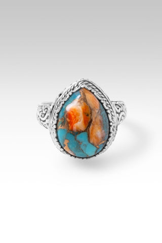 Bring About Peace Ring™ in Kingman Turquoise, Spiny Oyster & Bronze - Statement - only found at SARDA™