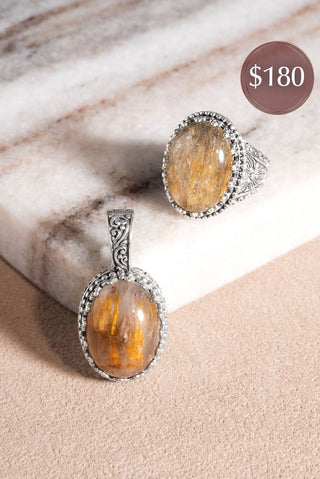 Cacoxenite Single Stone Pendant and Ring Bundle - Bundle - only found at SARDA™