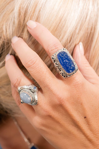 Choose Freedom Ring™ in Serenity Blue Chalcedony - Statement - only found at SARDA™