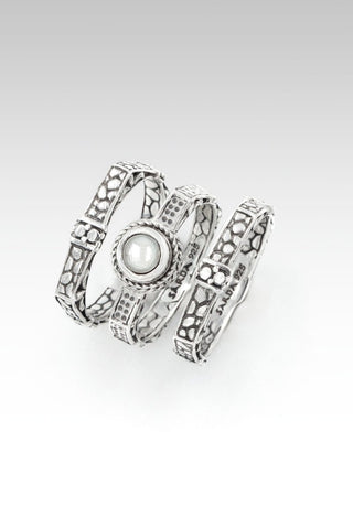 Chosen Worthy Loved Ring Set of 3™ in White Pearl - Stackable - SARDA™