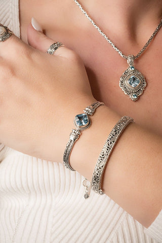 Constant Companion Bracelet™ in Arctic Blue Topaz - Single Stone - only found at SARDA™