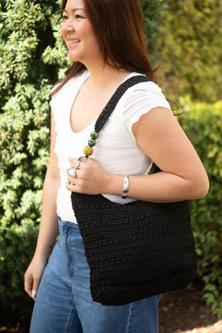 🎁 Cotton Macrame Janda Hand Bag - Black (100% off) - only found at SARDA™
