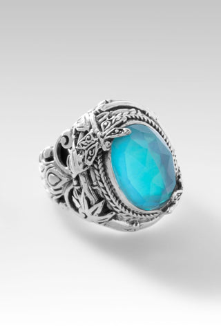 Embrace the Present Moment Ring™ in Paraiba Mother of Pearl Quartz Triplet - Statement - SARDA™