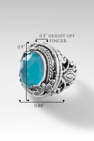 Embrace the Present Moment Ring™ in Paraiba Mother of Pearl Quartz Triplet - Statement - SARDA™