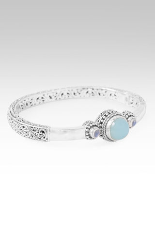 Everlasting Faithfulness Bangle Bracelet™ in Paraiba Chalcedony & Rainbow Moonstone - Bangle - only found at SARDA™