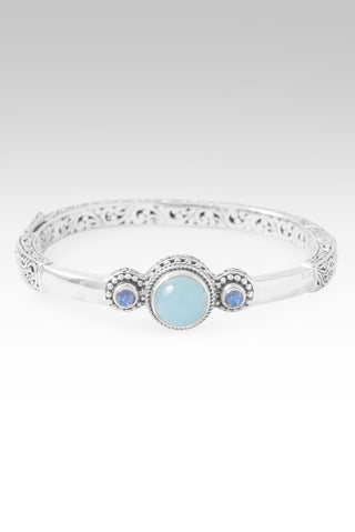 Everlasting Faithfulness Bangle Bracelet™ in Paraiba Chalcedony & Rainbow Moonstone - Bangle - only found at SARDA™