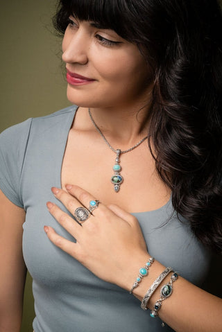 Every Trial Lifted Pendant™ in Bali Blue Barite, Mexican Turquoise & London Blue Topaz - Multi Stone - only found at SARDA™
