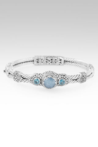 Faith Made Stronger Bangle Bracelet™ in Aquamarine & Blue Zircon - Bangle - only found at SARDA™